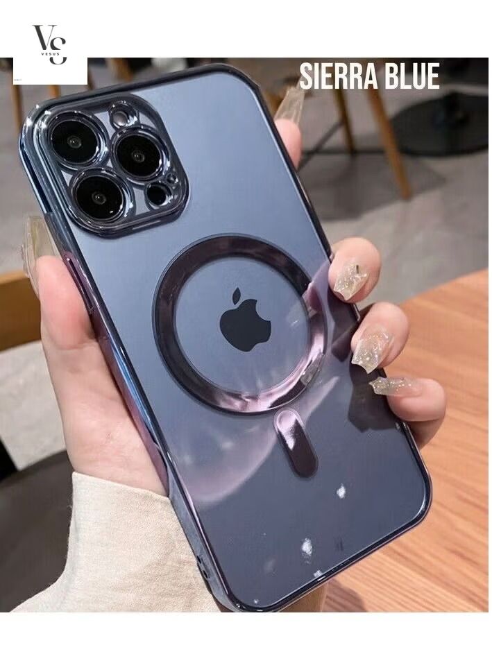 فيسوس جراب شفاف لهاتف iPhone 14 Pro Max غطاء مغناطيسي رفيع مطلي بماغ سيف