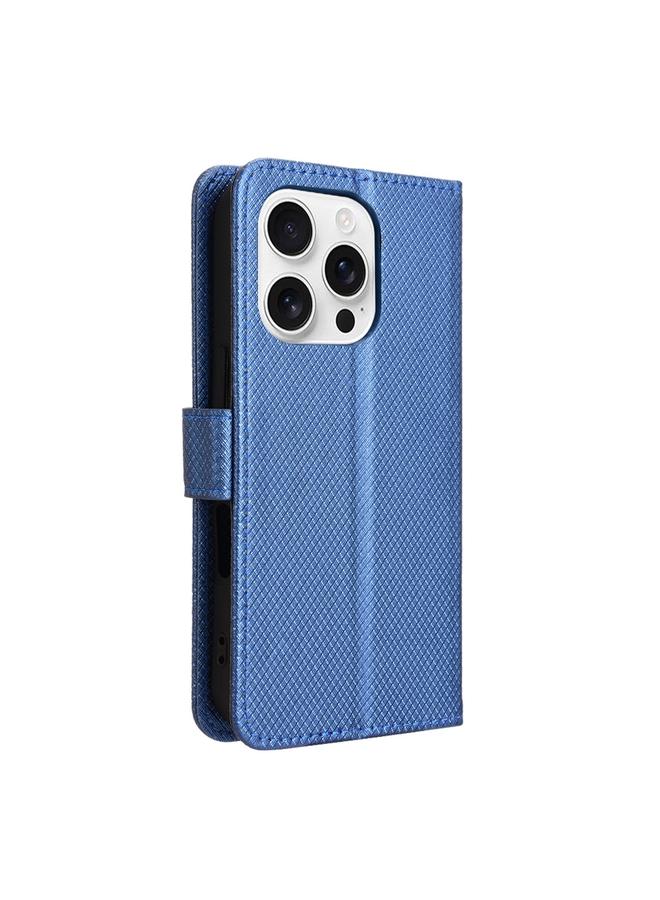 S-TOP Case For iPhone 16 Pro Max Diamond Texture Leather Phone Case - Image 3