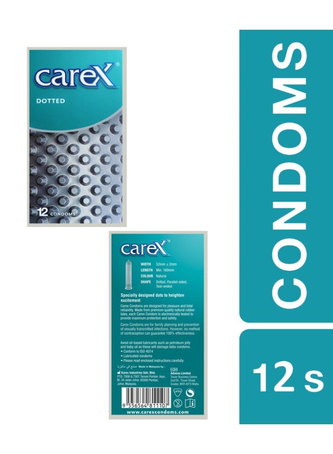 careX Dotted Condoms | Specially Designed Dots To Heighten Excitement | 12 Count - Image 3