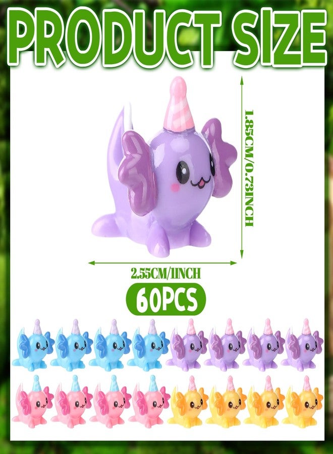 Janmercy 60 Pcs Mini Birthday Axolotl Resin Figures Miniature Axolotl Charm Tiny Animal Figures for DIY Garden Dollhouse Birthday Party Decoration Aquarium - Image 3