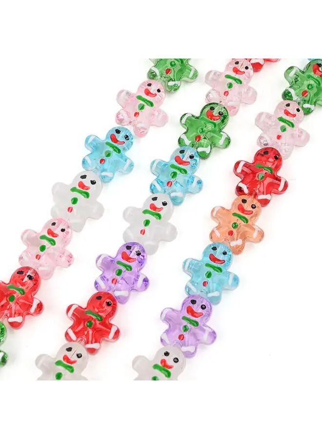 Color 2 Glass  Beads with Smiling Faces for DIY Jewelry and Festive Decorations - Image 3