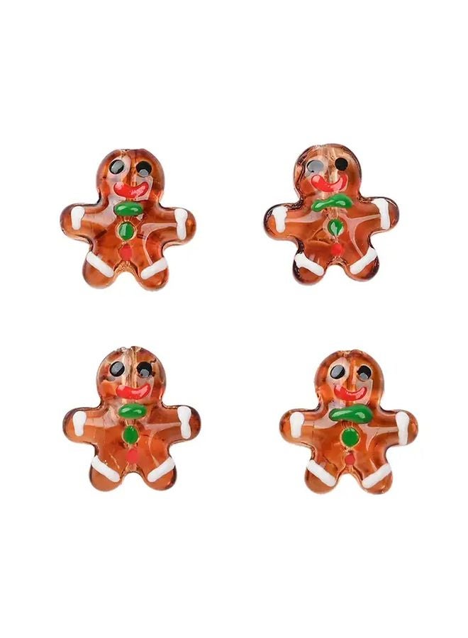 Color 2 Glass  Beads with Smiling Faces for DIY Jewelry and Festive Decorations - Image 1