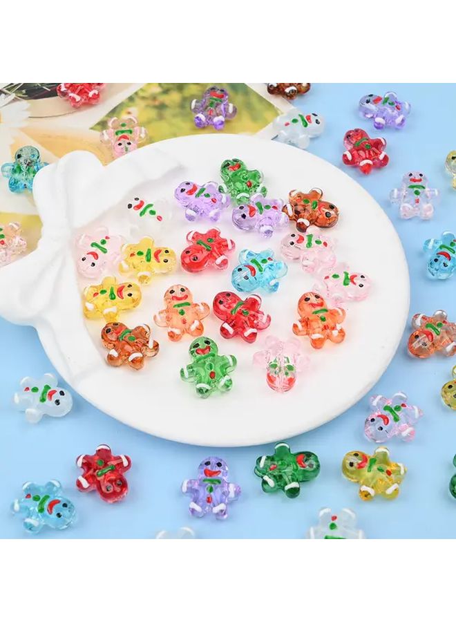 Color 2 Glass  Beads with Smiling Faces for DIY Jewelry and Festive Decorations - Image 4
