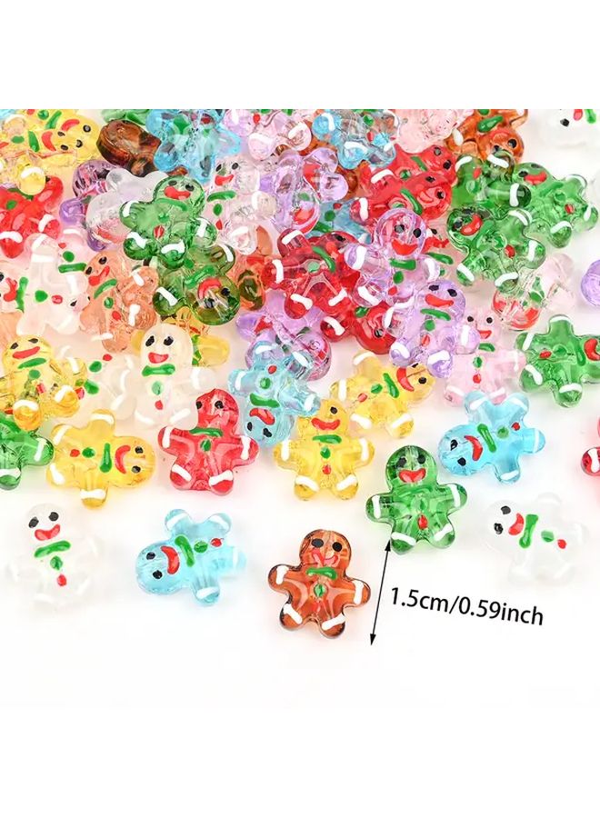 Color 2 Glass  Beads with Smiling Faces for DIY Jewelry and Festive Decorations - Image 5