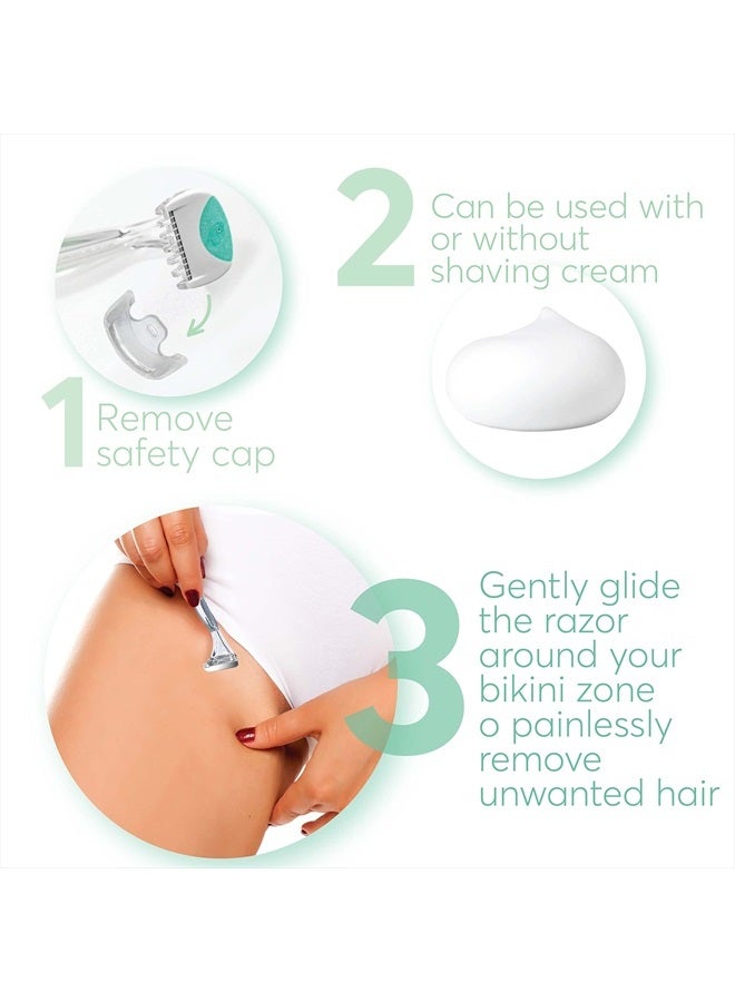 About Face كاى حول الجسم ماكينة حلاقة البيكيني - شفرات لطيفة للحلاقة والتشذيب والتقشير - تشمل 3 أدوات تجميل - Image 5