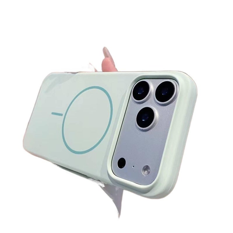 غطاء MagSafe بسيليكون لـ iPhone 15 / 15 Plus / 15 Pro / 15 Pro Max مع مقاوم للصدمات وحماية من السقوط مع مقاوم للصدمات مع حامل قائم مع مغناطيس قوي باللون أخضر مغناطيسي بوظيفة حامل. - Image 1