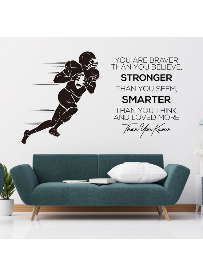 WOYINIS Football Wall Decals Inspirational Quotes Wall Stickers Vinyl Sport Wall Decal Art Peel and Stick Living Room Kids Bedroom Home Decor - You are Brave, You are Smarter, You are Stronger - Image 4