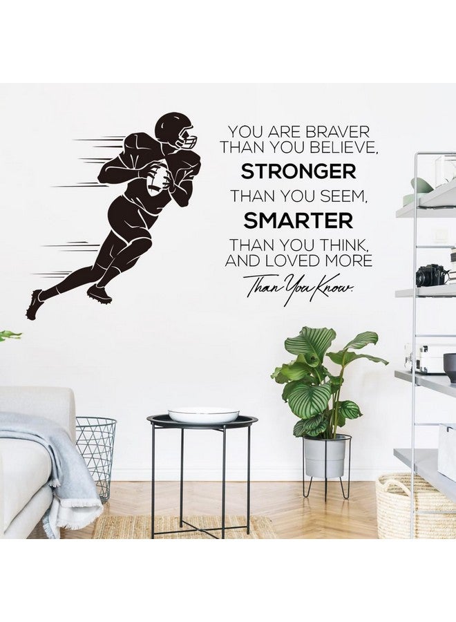 WOYINIS Football Wall Decals Inspirational Quotes Wall Stickers Vinyl Sport Wall Decal Art Peel and Stick Living Room Kids Bedroom Home Decor - You are Brave, You are Smarter, You are Stronger - Image 5