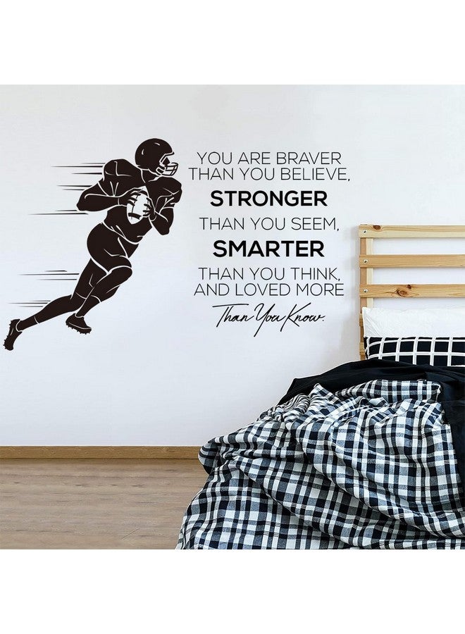 WOYINIS Football Wall Decals Inspirational Quotes Wall Stickers Vinyl Sport Wall Decal Art Peel and Stick Living Room Kids Bedroom Home Decor - You are Brave, You are Smarter, You are Stronger - Image 2