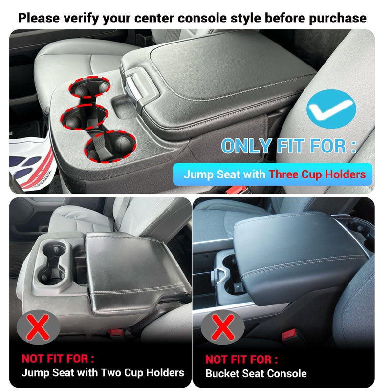 Sinminou Center Console Organizer Compatible with 2013-2024 Dodge RAM (1500/1500 Classic/2500/3500) Accessories, Armrest Storage Box Tray (Only fit for Jump Seat with Three Cup Holders) - Image 2