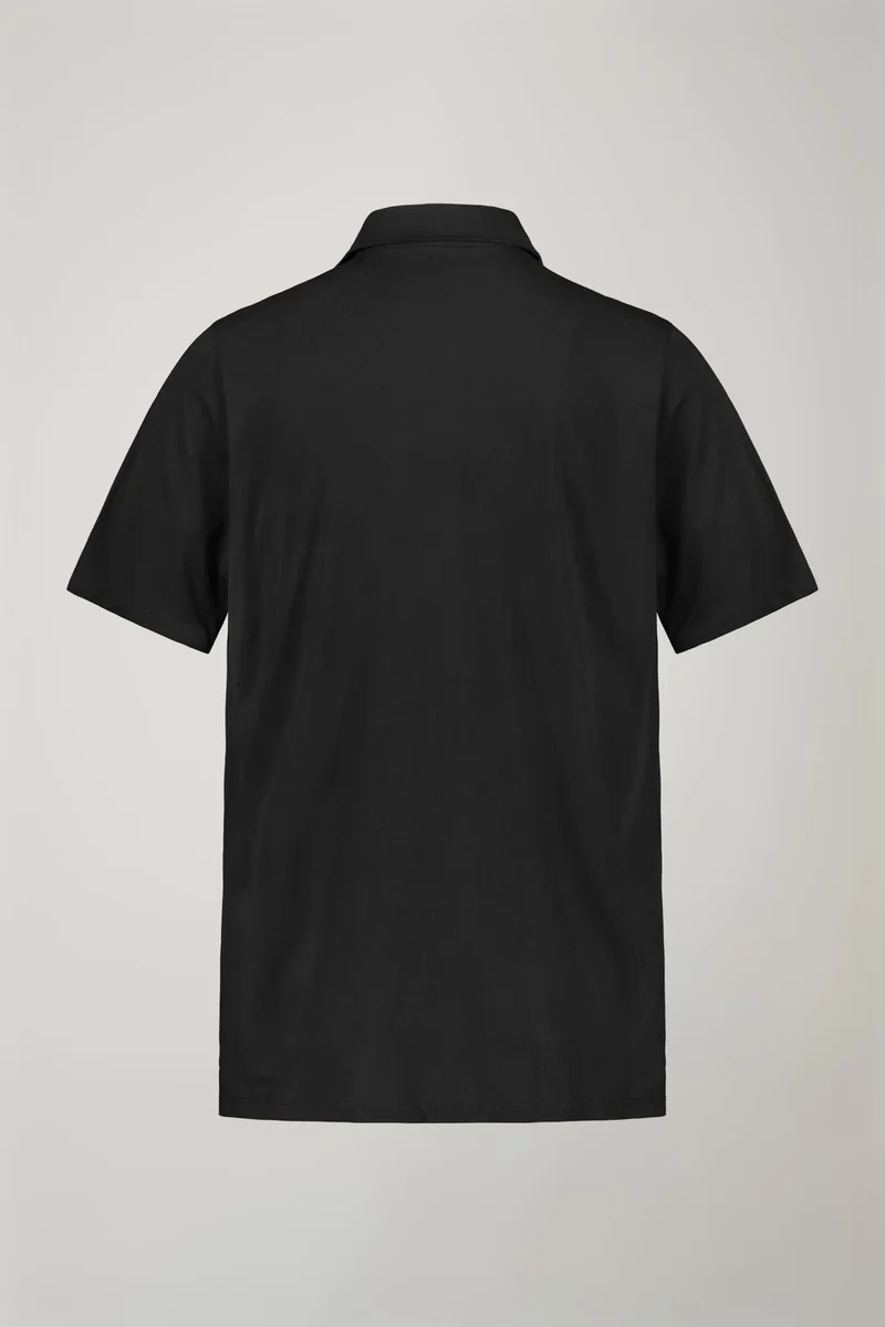 Doppelganger Black Men's polo shirt short sleeves 100% supima cotton regular fit - Black for Men | Best Price UAE