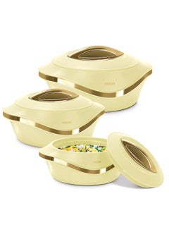 Milton Set of 3 Inner Stainless Steel Hotpot (500 ml, 1000 ml, 1500 ml) Beige/Gold  - Image 1