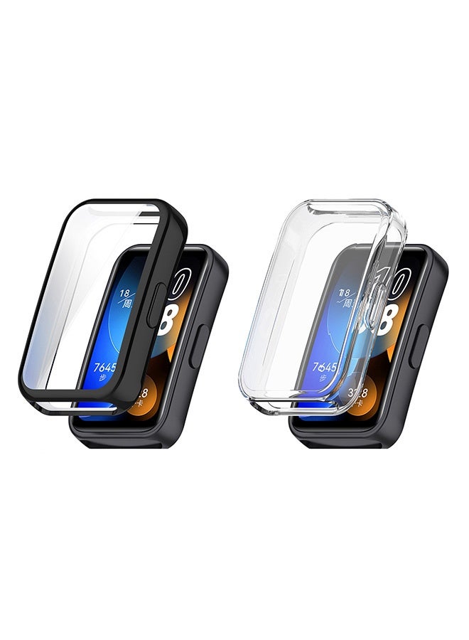 غنافوتو 2 قطعة لسوار هواوي 8/سوار هواوي 9/سوار هواوي 10 من مادة TPU الواقية شفاف/أسود - Image 2