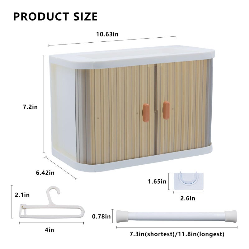aimpiwt Foldable Doll Wardrobe Storage Box Compatible with Labubu Clothes with 10 Hangers & Rod - Stackable Organizer Cabinet for 15/17cm Doll Clothes with Dust-Resistant Cover and Display Shelf - Image 5