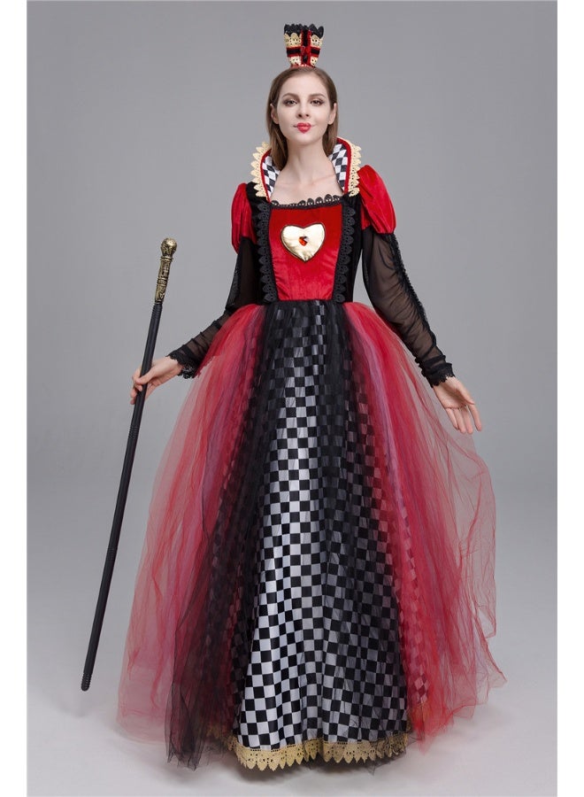 Heart-shaped Queen Alice's Wonderland Dreamland Costume of the Red Queen - Image 3