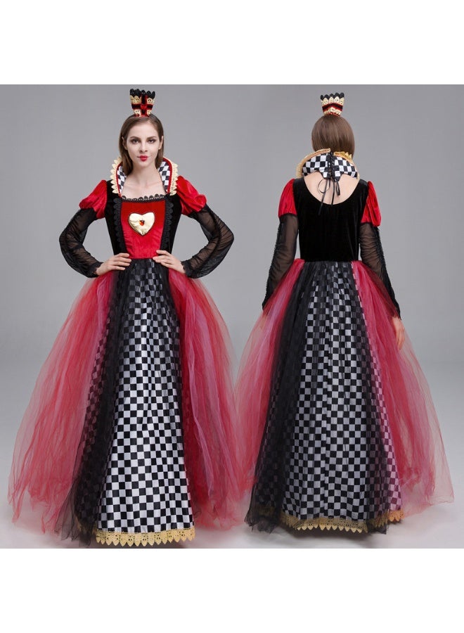 Heart-shaped Queen Alice's Wonderland Dreamland Costume of the Red Queen - Image 1