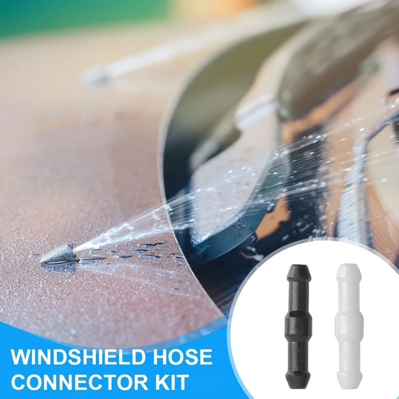 White 30Pcs 4mm Hose Connectors for Windshield Washer System - Image 1
