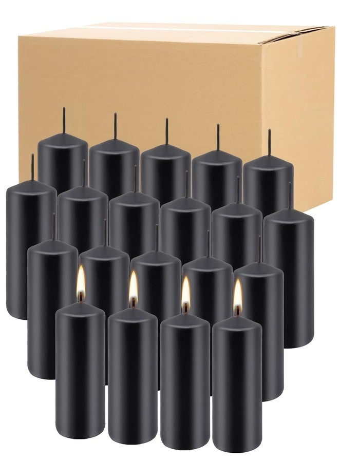 TLNFHRPI 20 Pack 2x4 Inch Black Pillar Candles Unscented for Home Decor Party and Holiday,Elegant Dark hue - Image 3