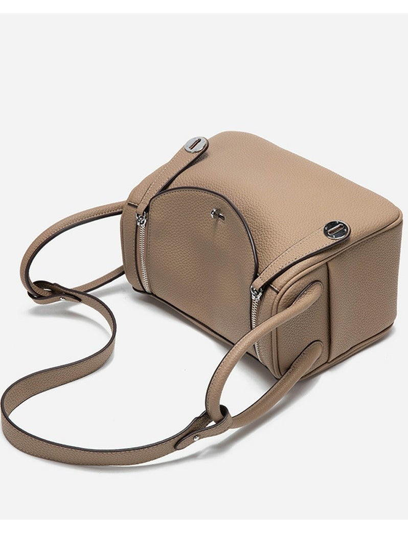 Loquat Ladies' Stylish Pillow Bags Single Shoulder Crossbody Handbag With Silver Buckle Brown  - Image 3