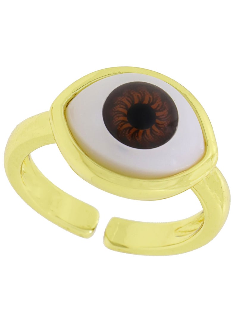 Fashionbox - Salama Brown Small Evil Eye Ring - Image 1
