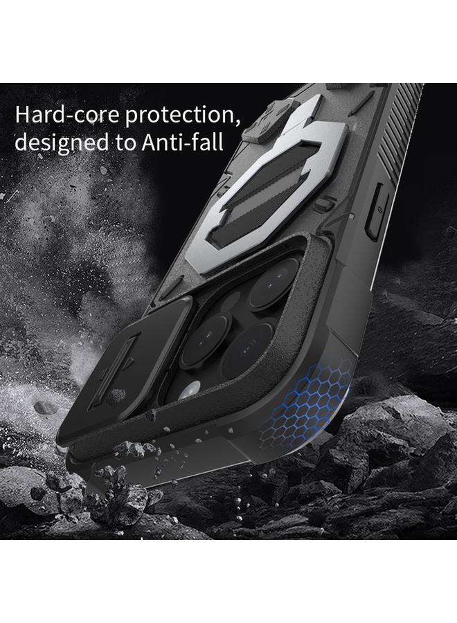 S-TOP Case For iPhone 13 Pro Max Camera Shield Armor MagSafe Holder Phone Case with Strap - Image 5