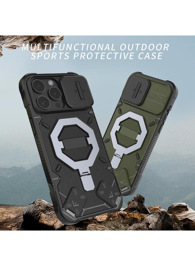 S-TOP Case For iPhone 13 Pro Max Camera Shield Armor MagSafe Holder Phone Case with Strap - Image 3