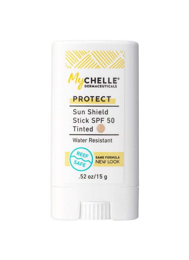 MyChelle Dermaceuticals - واقي شمس Mychelle Sun Shield Stick Spf 50 Tinted Mineral Reef Safe للوجه - Image 1