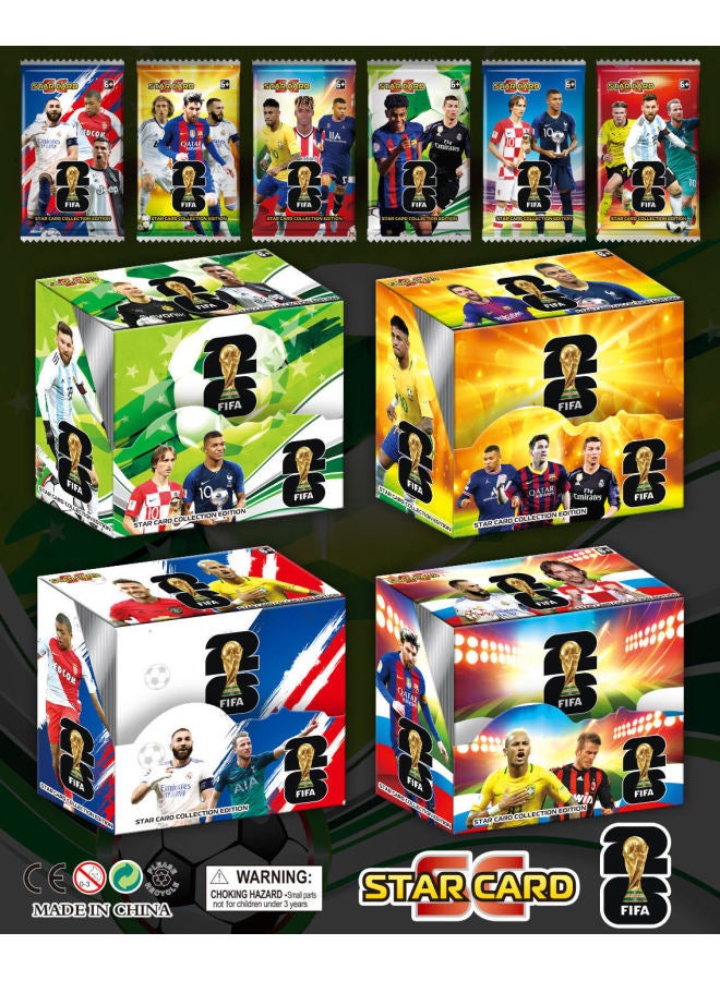 New Football Card Star World Cup European Cup Ronaldo Messi Star Flash Card Collection Card Competitive Table Game