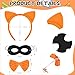 JcHrmers 4Pcs Orange Cat Costume Accessories Set Including Orange Cat Ears Headband Tail Bow Tie Black Mask for Book Day Cosplay Supplies - Image 4