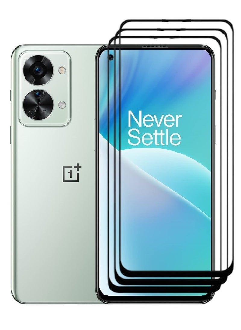 AINA 3 Pieces Tempered Glass Screen Protector 5D Designed For OnePlus Nord 2T Full Glue Edge to Edge Full Screen Coverage And Bubble Free - Image 1