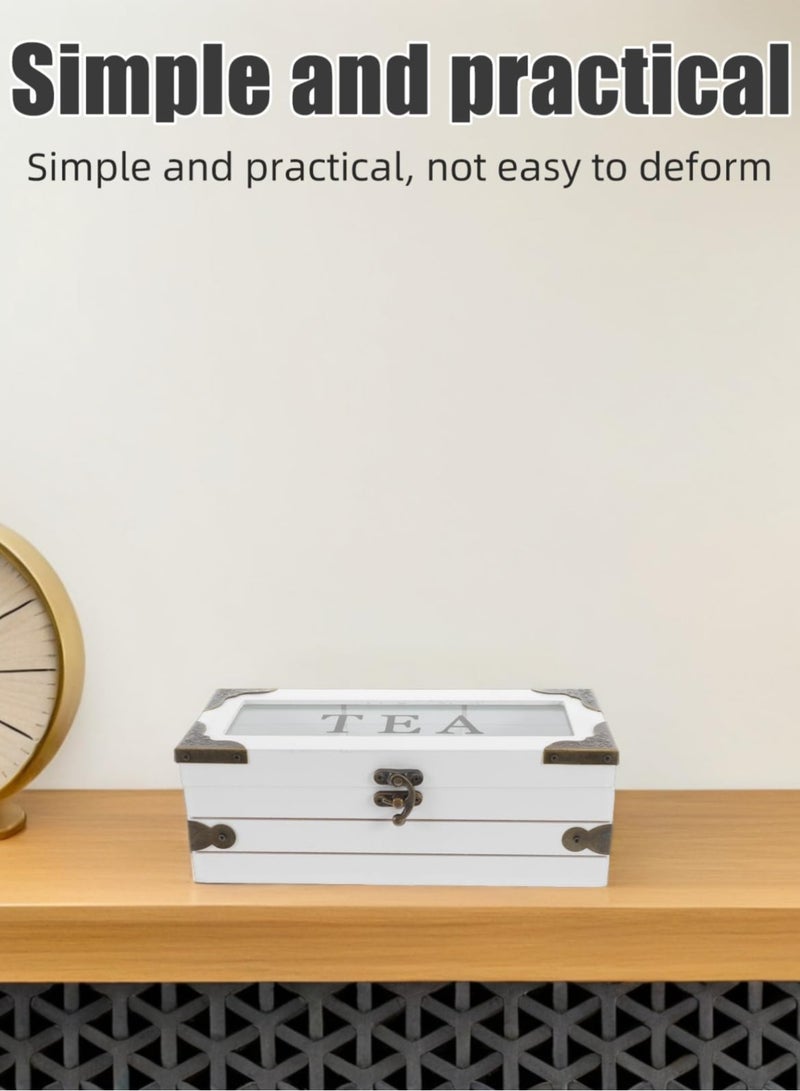 فلاي رود خزانة تخزين أكياس الشاي الخشبية - صندوق تنظيم أكياس الشاي - صندوق تنظيم أكياس الشاي 9 مقصورات حامل قهوة شاي متين وأنيق تخزين متعدد الوظائف للمنزل ديكور - Image 3