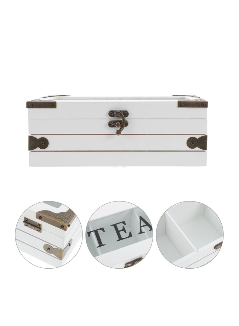 فلاي رود خزانة تخزين أكياس الشاي الخشبية - صندوق تنظيم أكياس الشاي - صندوق تنظيم أكياس الشاي 9 مقصورات حامل قهوة شاي متين وأنيق تخزين متعدد الوظائف للمنزل ديكور - Image 5