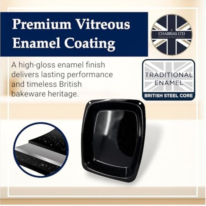 Chabrias Ltd 38Cm Extra Large Vitreous Enamel Roasting Baking Pan Made In England By Chabrias Ltd Gbb045404 - Image 4