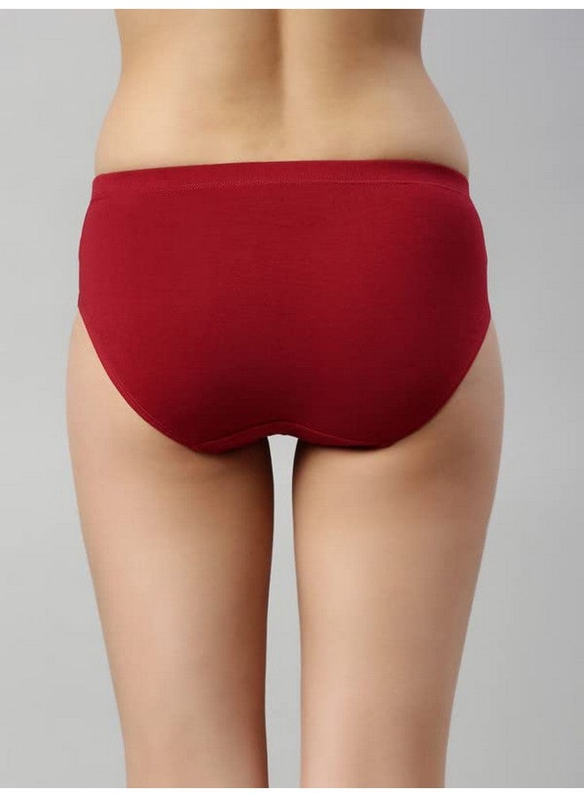 Enamor Stretchable Cotton Hipster Panties for Women Pack of 6, Full Coverage Grip Fit with Antimicrobial & Stain Release Technology-CR17-Assorted-Colors and Prints May Vary (CR17_Multicolordark6_S) - Image 2