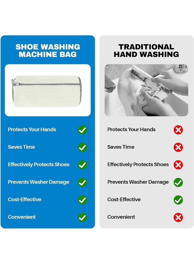 2Pcs Shoe Washing Machine Bag: Laundry Shoe Bag for Washer and Dryer - 2pc Reusable Shoe Cleaning Bag for Sneaker Tennis Shoes Unstain Cleaner Kit - Image 3