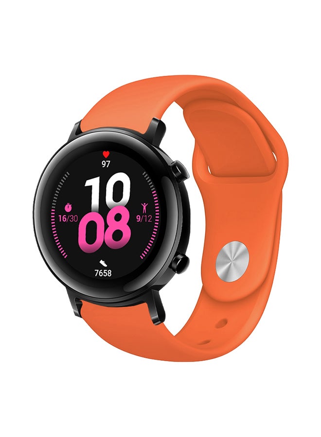 Perfii Solid Silicon Replacement Band For Huawei Watch GT 2 Orange