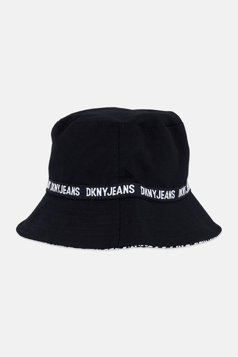 DKNY Jeans Kids Girl Embroidered Logo Reversible Bucket Hat, Multicolor - Image 1