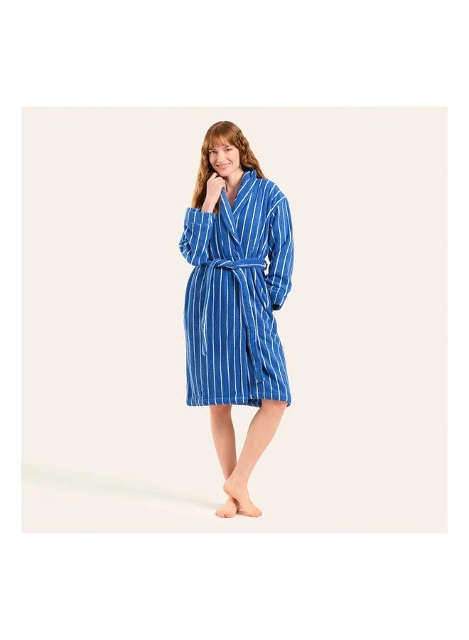Zsa Zsa Zsu Solid Dark Blue Bathrobe.