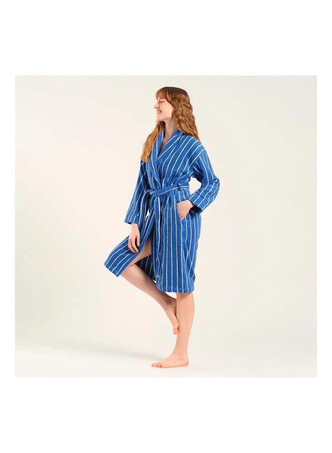 Zsa Zsa Zsu  Solid Dark Blue Bathrobe.  | Best Price UAE