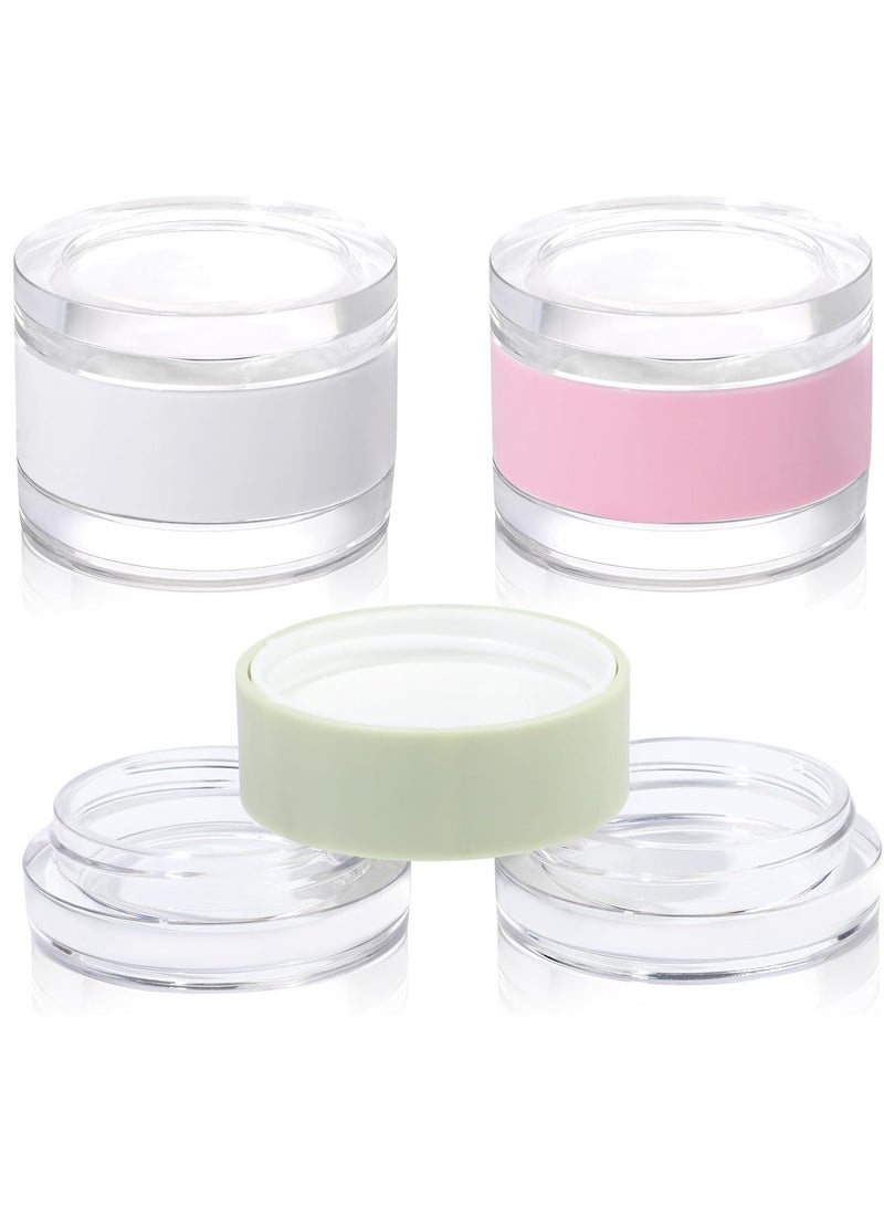 KASTWAVE Cosmetic Jars, 6 Pcs 0.35 oz Plastic Cosmetic Jars, Leak Proof Plastic Cosmetic Container Jars for Travel Storage Make Up, Eye Shadow, Nails, Powder, Lotion, Jewelry, Candy, Craft - Image 1