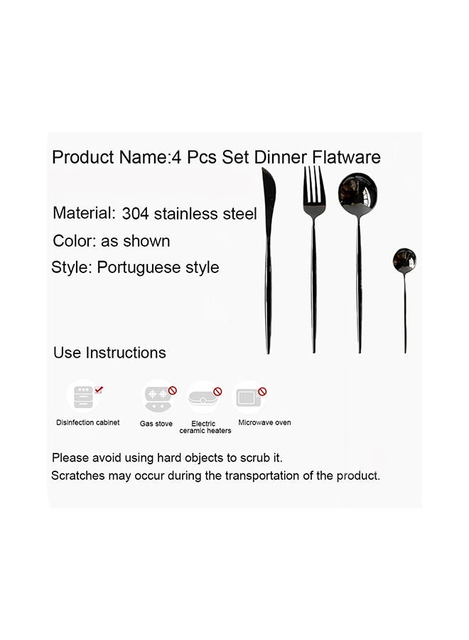 NIBEMINENT 4-Piece Dinner Flatware Cutlery Set Gold - Image 3