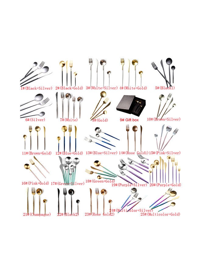 NIBEMINENT 4-Piece Dinner Flatware Cutlery Set Gold - Image 2