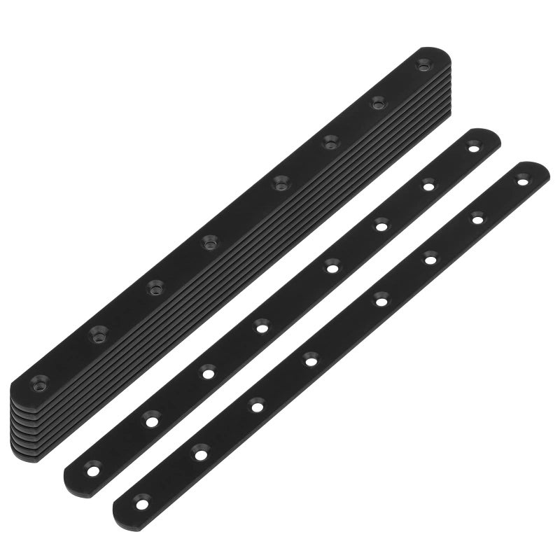 MOUNTAIN_ARK 10 Pack 11-5/8" Black Steel Flat Mending Plate for Wood, Long Repairing Straight Brackets, 3/4" Width - Image 4