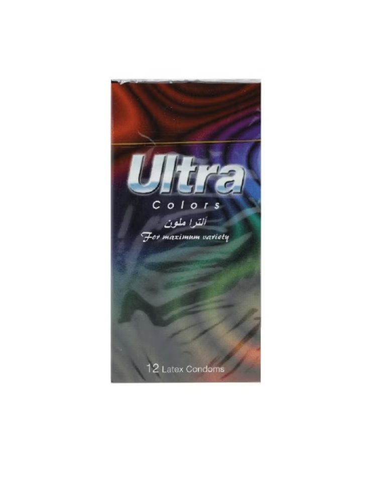 بريميم واقيات ذكرية ألترا كولورز – لاتكس ملون متعدد لإحساس ممتع (عبوة ١٢ قطعة) - Image 1