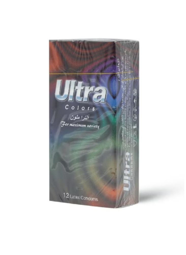 بريميم واقيات ذكرية ألترا كولورز – لاتكس ملون متعدد لإحساس ممتع (عبوة ١٢ قطعة) - Image 2