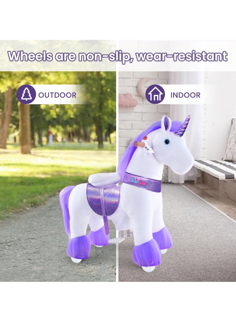 PonyCycle Official Licensed Kids Riding Horse Toy No Battery No Electricity Indoor and Outdoor best Gift for Kids 4 to 8 years - Medium Unicon - Image 3