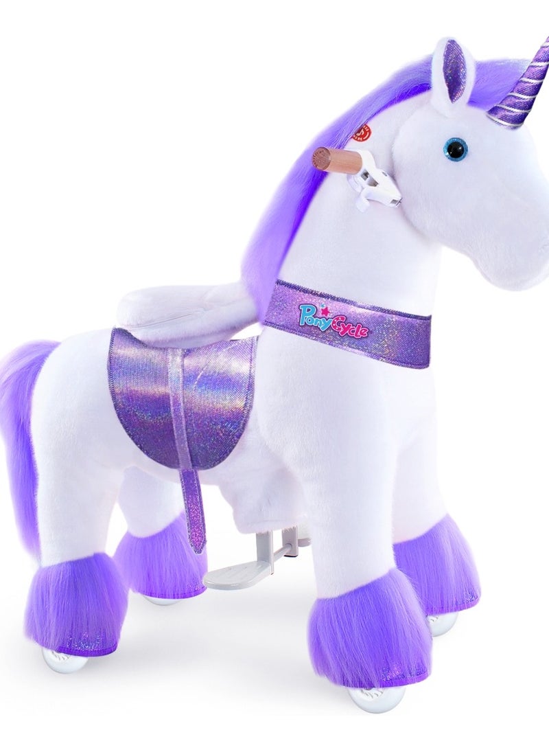 PonyCycle Official Licensed Kids Riding Horse Toy No Battery No Electricity Indoor and Outdoor best Gift for Kids 4 to 8 years - Medium Unicon - Image 1