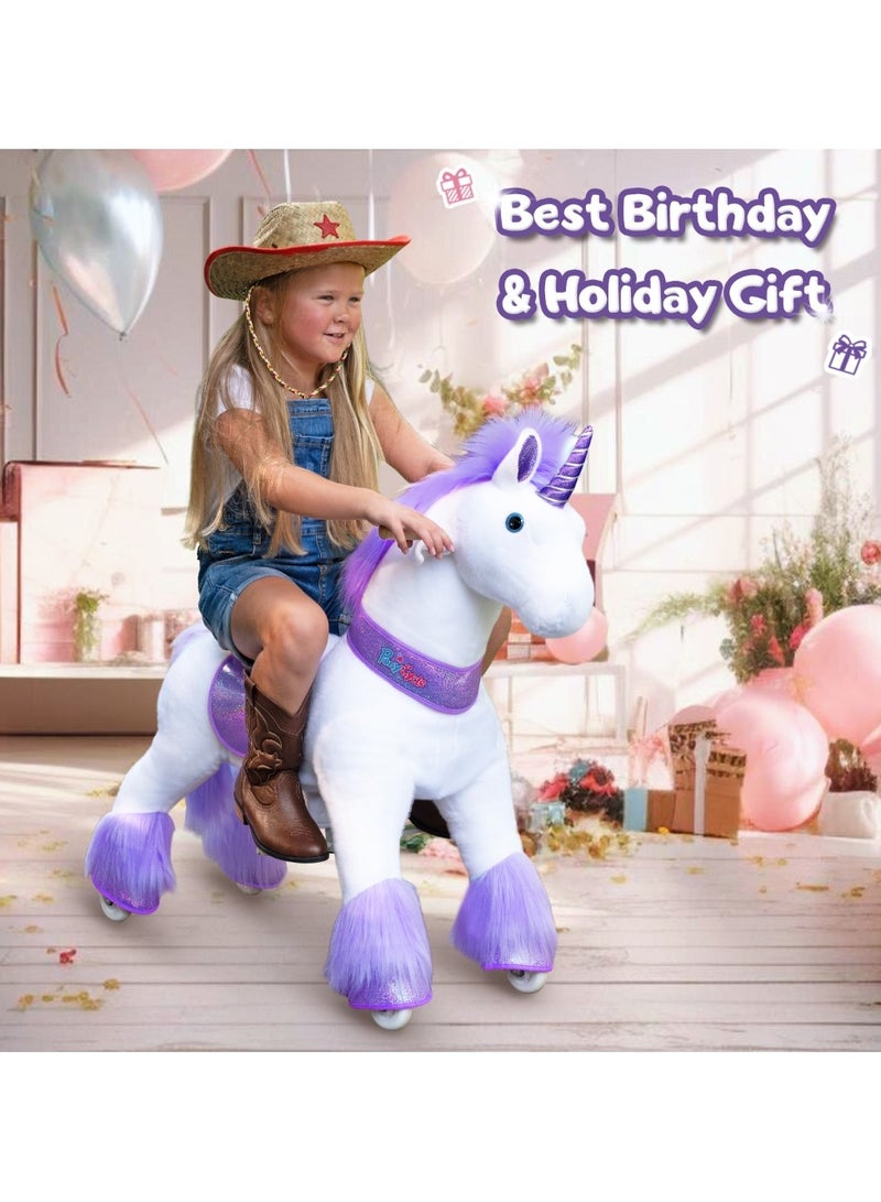 PonyCycle Official Licensed Kids Riding Horse Toy No Battery No Electricity Indoor and Outdoor best Gift for Kids 4 to 8 years - Medium Unicon - Image 4