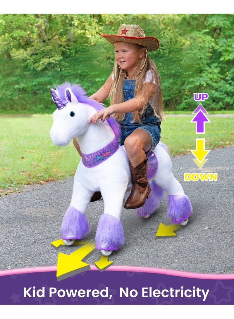 PonyCycle Official Licensed Kids Riding Horse Toy No Battery No Electricity Indoor and Outdoor best Gift for Kids 4 to 8 years - Medium Unicon - Image 2