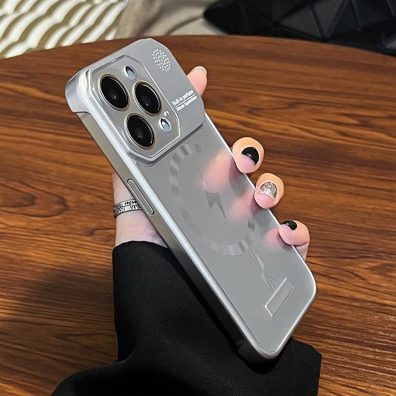 For Iphone 13 Pro Max Frameless Aromatherapy Magsafe Magnetic Pc Phone Case(Gold) - Image 3